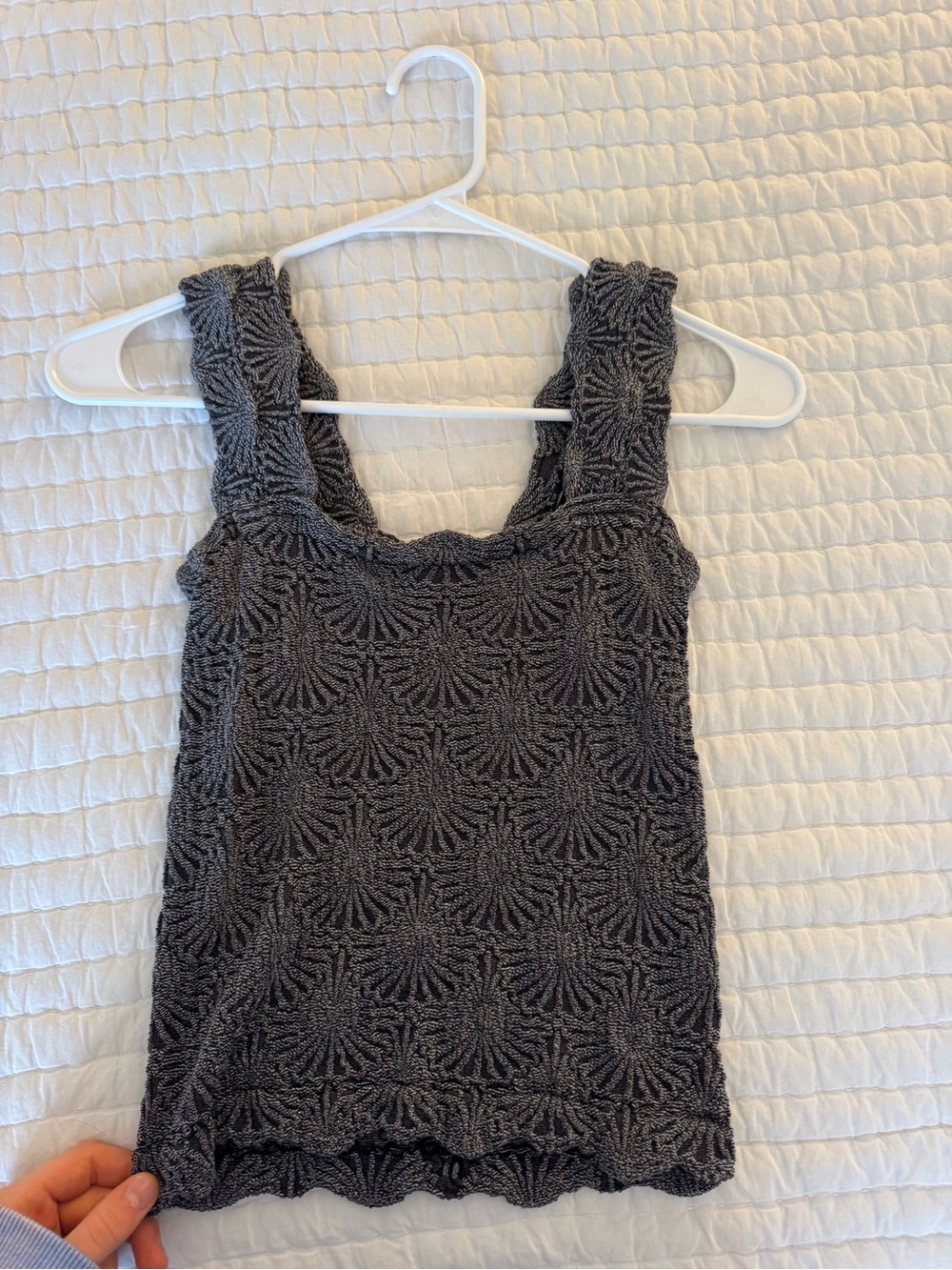 Textured Charcoal Tank Top - Women